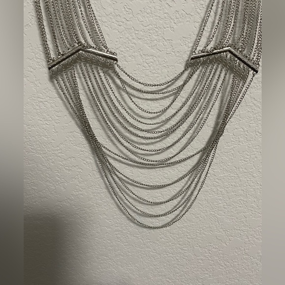 Women’s Long Silver Dangly Necklace - Picture 4 of 6